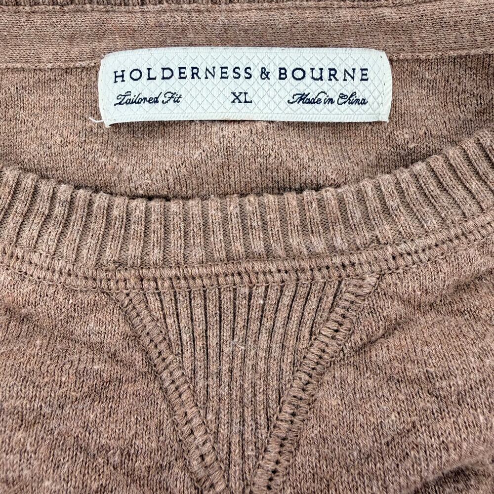 Holderness & Bourne The Ward Sweater XL Mens Heathered Rye Quilted Knit Golf - Picture 2 of 9